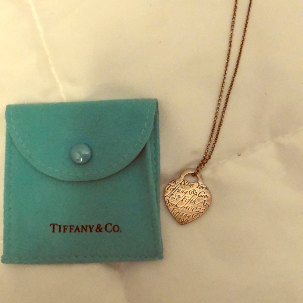 Tiffany’s Heart Tag Necklace- 12 inch chain.